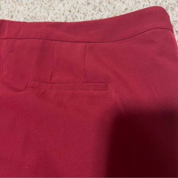 Zac & Rachel Bond 18 Garnet Red Ruffle Detail Slim Ankle Dress Pants Size 14 NWT - Picture 9 of 10